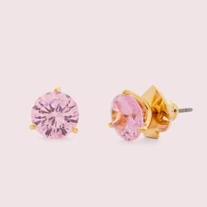 Kate Spade Brilliant Statements Tri prong Stud Earrings Pink